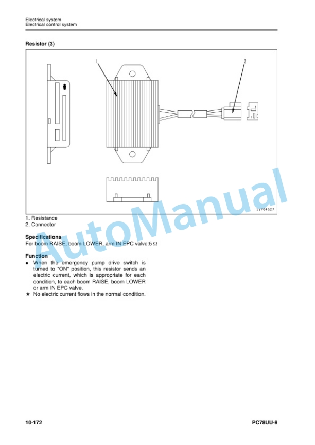Alternative view of Komatsu PC78UU-8 Hydraulic Excavator Shop Manual SEN05205-07