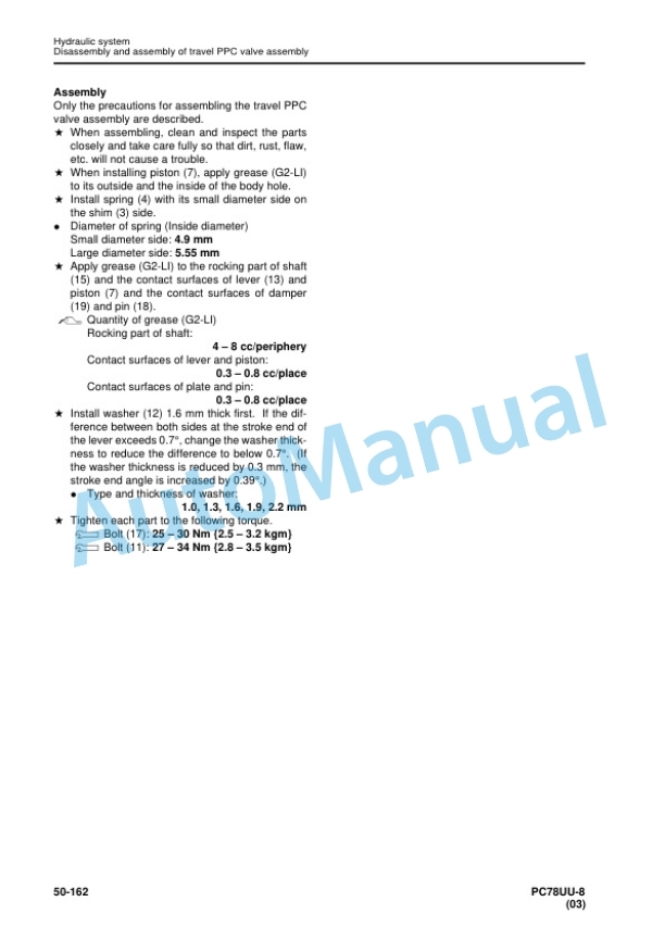 Komatsu PC78UU-8 Hydraulic Excavator Shop Manual SEN05205-08 5 Komatsu PC78UU-8 Hydraulic Excavator Shop Manual SEN05205-08 - Image 5