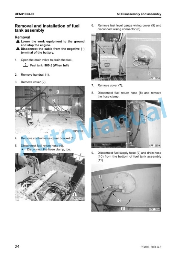 Komatsu PC800-8, PC800LC-8 Hydraulic Excavator Shop Manual UEN00373-05 5 Komatsu PC800-8, PC800LC-8 Hydraulic Excavator Shop Manual UEN00373-05 - Image 5