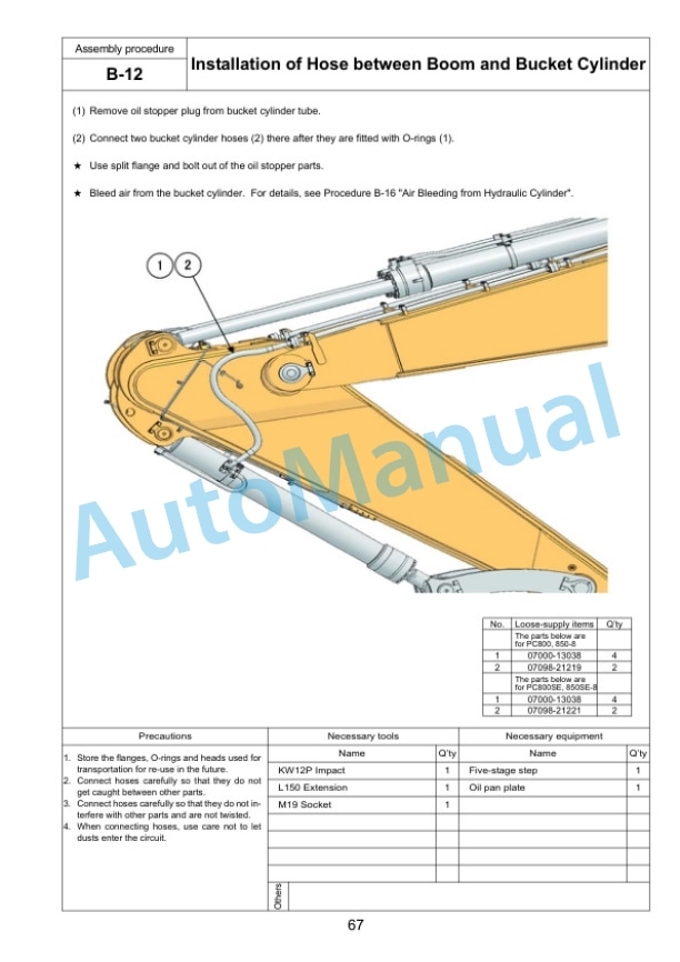 Komatsu PC800-8, PC800LC-8, PC800SE-8, PC850-8, PC850SE-8 Hydraulic Excavator Field Assembly Instruction GEN00048-05 3 Komatsu PC800-8, PC800LC-8, PC800SE-8, PC850-8, PC850SE-8 Hydraulic Excavator Field Assembly Instruction GEN00048-05 - Image 3