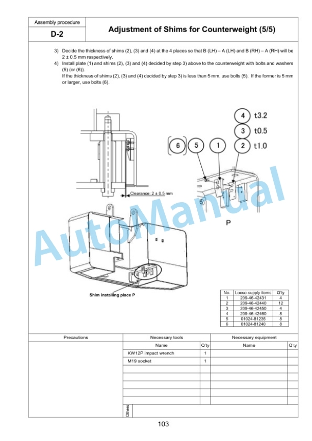 Komatsu PC800-8, PC800LC-8, PC800SE-8, PC850-8, PC850SE-8 Hydraulic Excavator Field Assembly Instruction GEN00048-05 4 Komatsu PC800-8, PC800LC-8, PC800SE-8, PC850-8, PC850SE-8 Hydraulic Excavator Field Assembly Instruction GEN00048-05 - Image 4