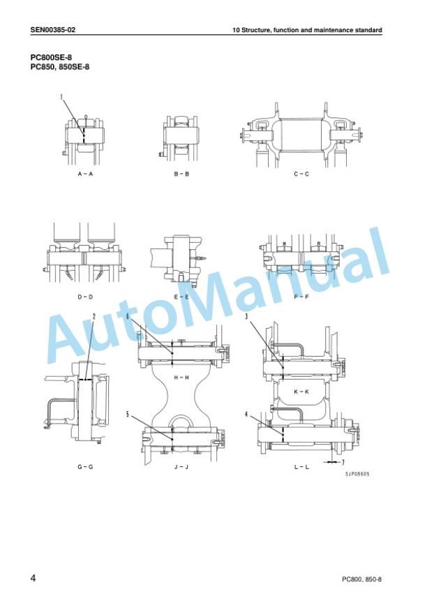 Alternative view of Komatsu PC800-8, PC800LC-8, PC800SE-8, PC850-8, PC850SE-8 Hydraulic Excavator Shop Manual SEN00373-20