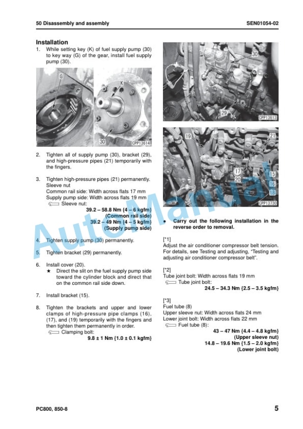 Komatsu PC800-8, PC800LC-8, PC800SE-8, PC850-8, PC850SE-8 Hydraulic Excavator Shop Manual SEN00373-21 5 Komatsu PC800-8, PC800LC-8, PC800SE-8, PC850-8, PC850SE-8 Hydraulic Excavator Shop Manual SEN00373-21 - Image 5