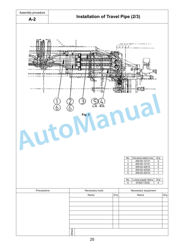 Alternative view of Komatsu PC800-8, PC850-8 Galeo Hydraulic Excavator Field Assembly Manual GEN00048-00