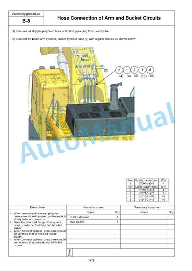 Komatsu PC800-8E0, PC800LC-8E0, PC800SE-8E0, PC850-8E0, PC850SE-8E0 Hydraulic Excavator Field Assembly Instruction GEN00102-03 3 Komatsu PC800-8E0, PC800LC-8E0, PC800SE-8E0, PC850-8E0, PC850SE-8E0 Hydraulic Excavator Field Assembly Instruction GEN00102-03 - Image 3