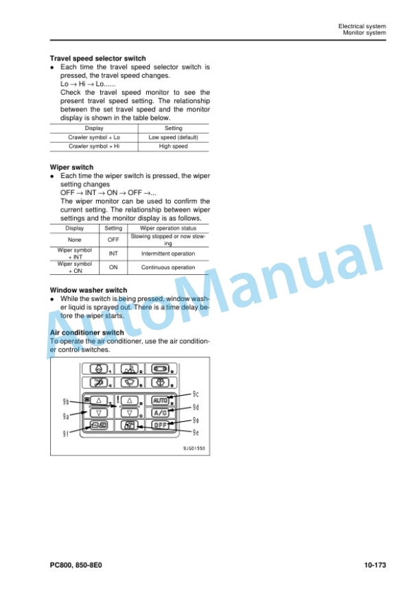 Alternative view of Komatsu PC800-8E0, PC800LC-8E0, PC800SE-8E0, PC850-8E0, PC850SE-8E0 Hydraulic Excavator Shop Manual SEN05276-03