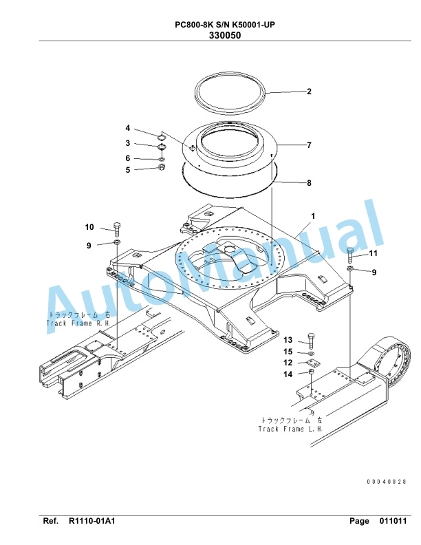 Komatsu PC800-8K Hydraulic Excavator Parts Manual SAA6D1KU 4 Komatsu PC800-8K Hydraulic Excavator Parts Manual SAA6D1KU-4