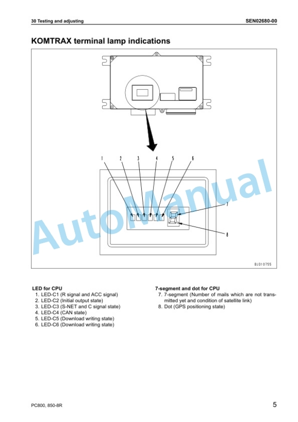 Komatsu PC800-8R, PC800LC-8R, PC800SE-8R, PC850-8R, PC850SE-8R Galeo Hydraulic Excavator Shop Manual SEN02316-03 3 Komatsu PC800-8R, PC800LC-8R, PC800SE-8R, PC850-8R, PC850SE-8R Galeo Hydraulic Excavator Shop Manual SEN02316-03 - Image 3