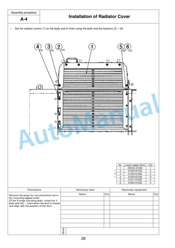 Alternative view of Komatsu PC800-8R, PC800LC-8R, PC800SE-8R, PC850-8R, PC850SE-8R Hydraulic Excavator Field Assembly Instruction GEN00066-02
