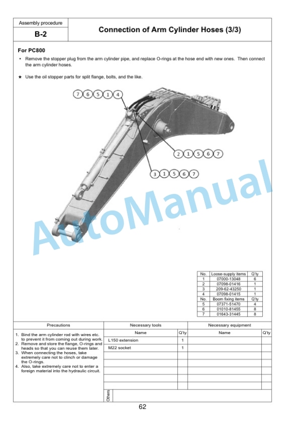 Komatsu PC800-8R1, PC800LC-8R1, PC800SE-8R1, PC850-8R1, PC850SE-8R1 Hydraulic Excavator Field Assembly Instruction GEN00104-02 3 Komatsu PC800-8R1, PC800LC-8R1, PC800SE-8R1, PC850-8R1, PC850SE-8R1 Hydraulic Excavator Field Assembly Instruction GEN00104-02 - Image 3