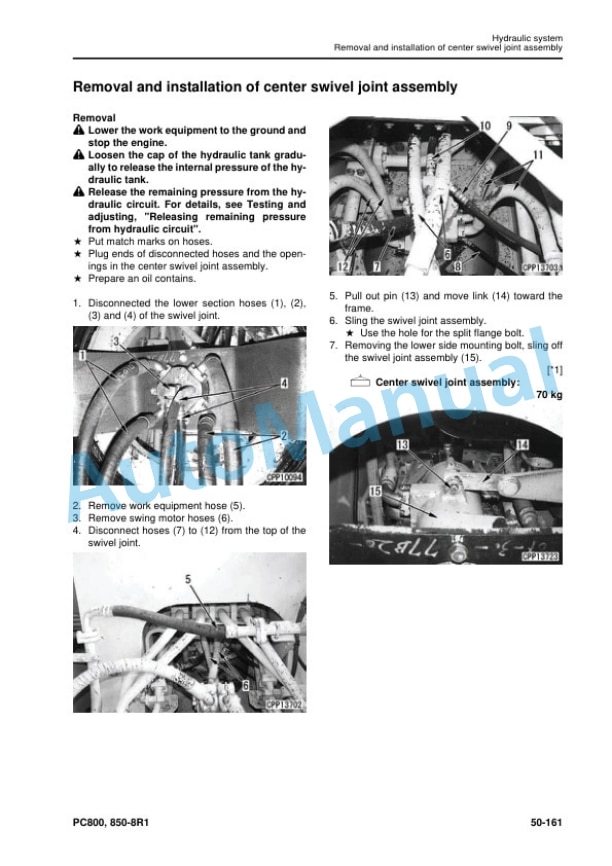 Komatsu PC800-8R1, PC800LC-8R1, PC800SE-8R1, PC850-8R1, PC850SE-8R1 Hydraulic Excavator Shop Manual SEN05279-06 5 Komatsu PC800-8R1, PC800LC-8R1, PC800SE-8R1, PC850-8R1, PC850SE-8R1 Hydraulic Excavator Shop Manual SEN05279-06 - Image 5
