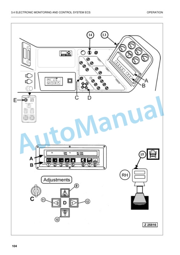 Alternative view of Komatsu PC8000-6 Hydraulic Mining Shovel Operation and Maintenance Manual GZEAM12062