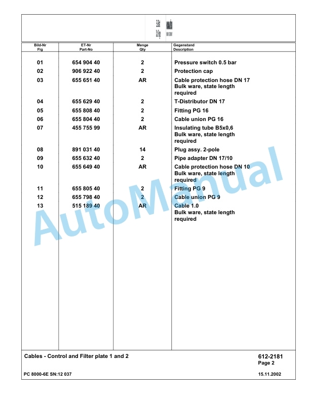 Komatsu PC8000-6E Hydraulic Excavator Parts Manual G12037 4 Komatsu PC8000-6E Hydraulic Excavator Parts Manual G12037-4