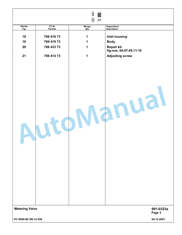 Komatsu PC8000-6E Hydraulic Excavator Parts Manual G12039 5 Komatsu PC8000-6E Hydraulic Excavator Parts Manual G12039-5