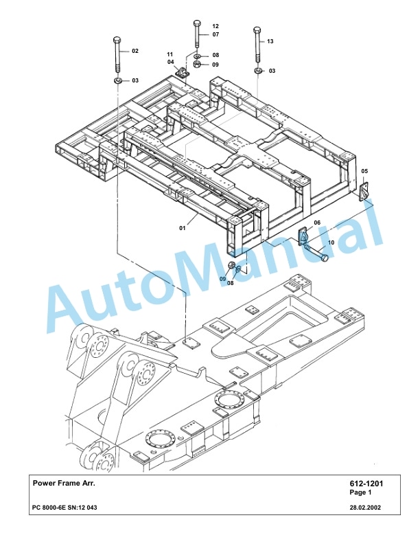 Komatsu PC8000-6E Hydraulic Excavator Parts Manual G12043 3 Komatsu PC8000-6E Hydraulic Excavator Parts Manual G12043-3
