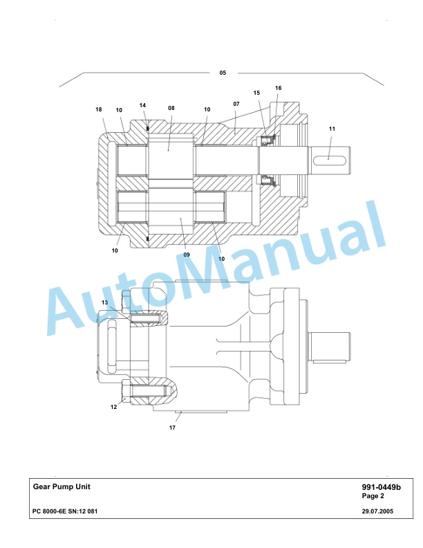 Komatsu PC8000-6E Hydraulic Excavator Parts Manual G12081 5 Komatsu PC8000-6E Hydraulic Excavator Parts Manual G12081-5