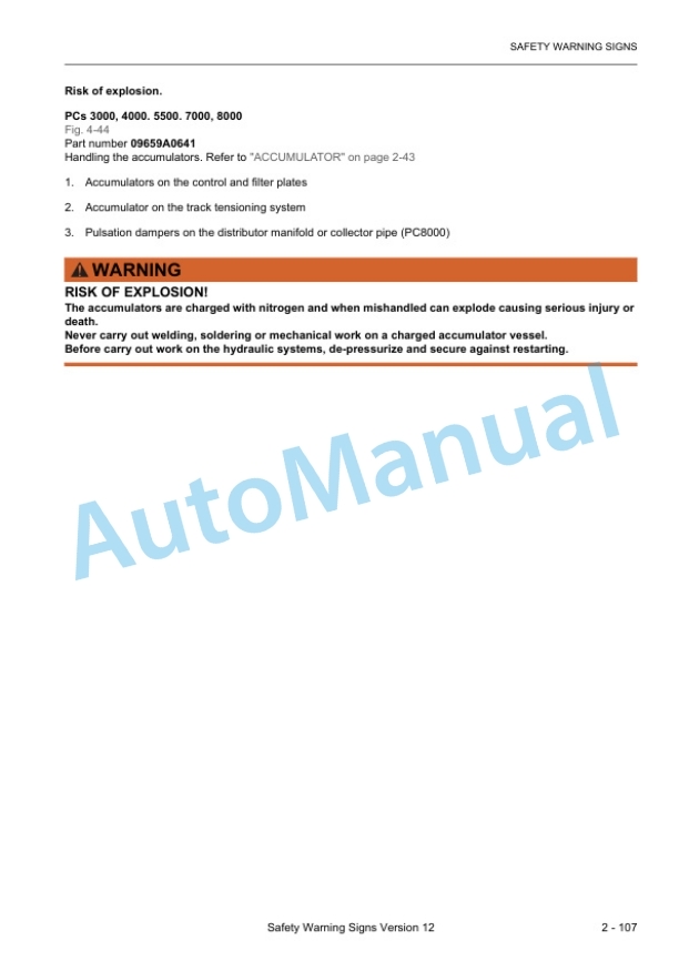 Alternative view of Komatsu PC8000E-11 Hydraulic Mining Shovel Operation and Maintenance Manual 12128-E-EN-11-P1-1.0