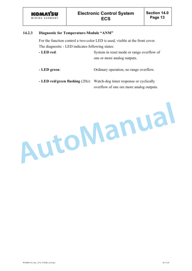 Komatsu PC8000E-6 Hydraulic Excavator Shop Manual 12037-xE-GB-0 3 Komatsu PC8000E-6 Hydraulic Excavator Shop Manual 12037-xE-GB-0 - Image 3