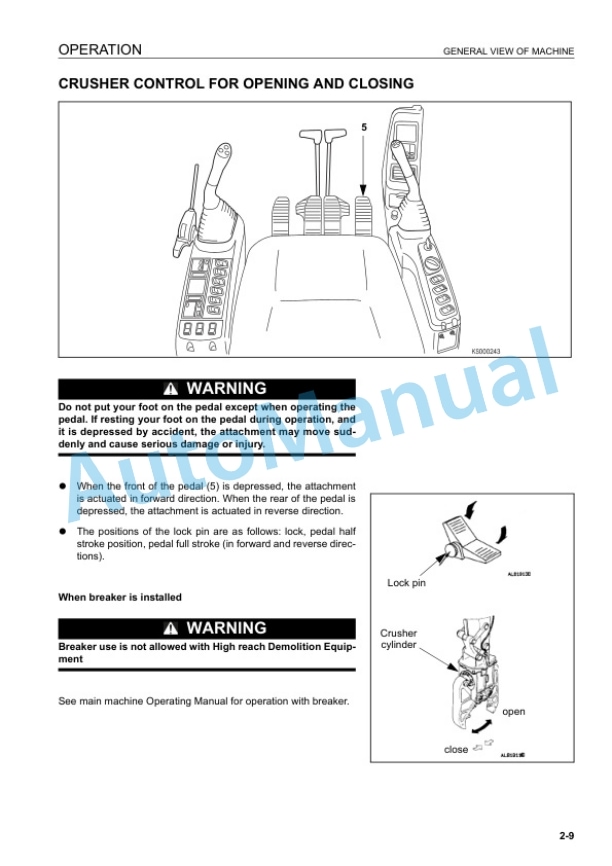 Alternative view of Komatsu PC800LC-8 Hydraulic Excavator Operation and Maintenance Manual UENAM00791