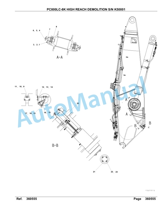 Komatsu PC800LC-8K High Reach Demolition Hydraulic Excavator Parts Manual K50001-UP 4 Komatsu PC800LC-8K High Reach Demolition Hydraulic Excavator Parts Manual K50001-UP-4