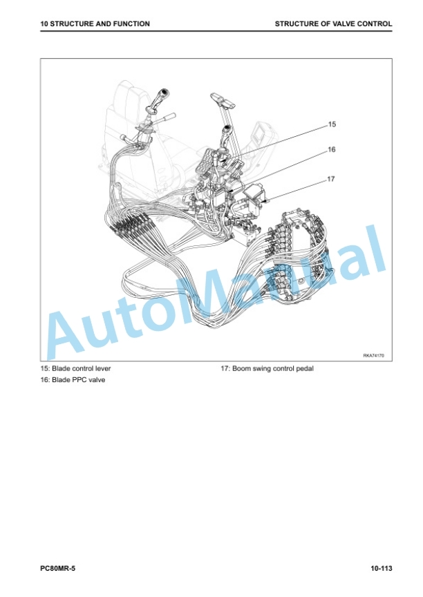 Alternative view of Komatsu PC80MR-5 Hydraulic Excavator Shop Manual WENBM00141