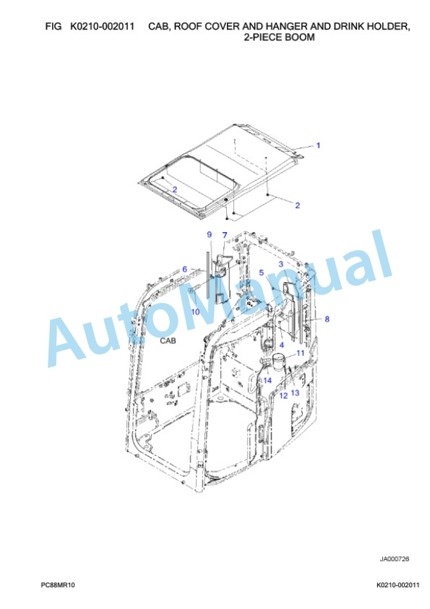 Komatsu PC88MR-10 Hydraulic Excavator Parts Manual F10003 4 Komatsu PC88MR-10 Hydraulic Excavator Parts Manual F10003-4