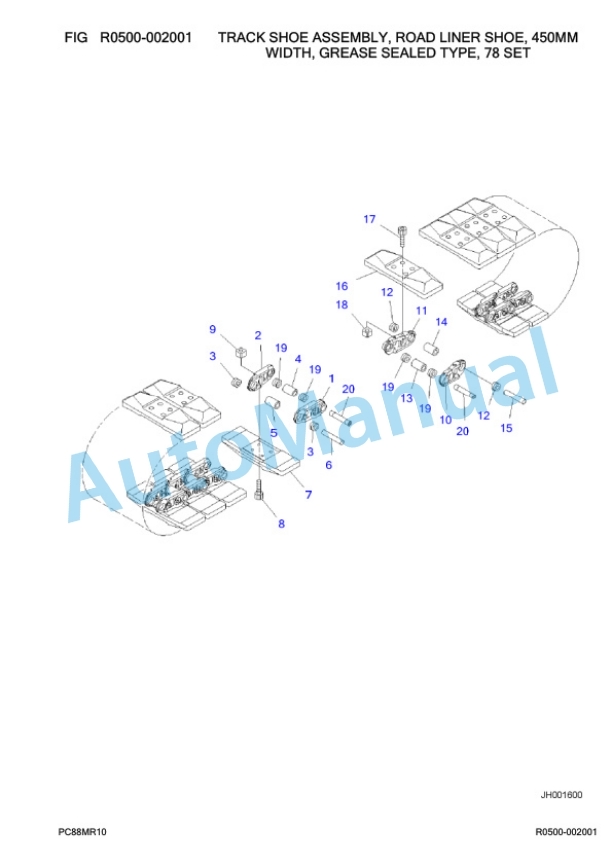 Komatsu PC88MR-10 Hydraulic Excavator Parts Manual F10003 5 Komatsu PC88MR-10 Hydraulic Excavator Parts Manual F10003-5