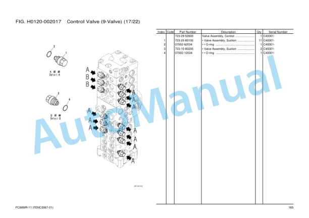 Komatsu PC88MR-11 Hydraulic Excavator Parts Manual FENC0067-01 3 Komatsu PC88MR-11 Hydraulic Excavator Parts Manual FENC0067-01 - Image 3