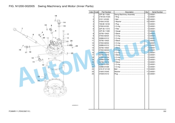 Komatsu PC88MR-11 Hydraulic Excavator Parts Manual FENC0067-01 5 Komatsu PC88MR-11 Hydraulic Excavator Parts Manual FENC0067-01 - Image 5