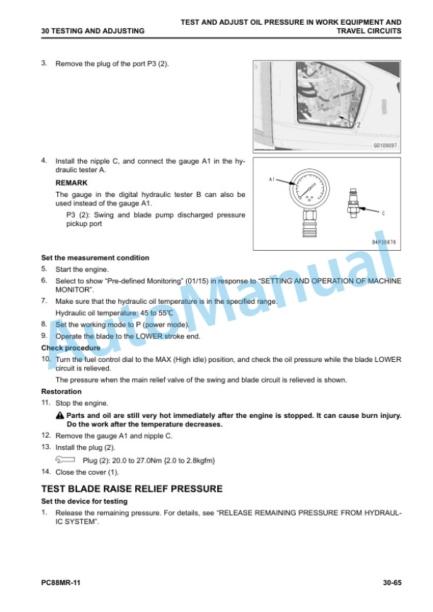 Alternative view of Komatsu PC88MR-11 Hydraulic Excavator Shop Manual SEN06843-03