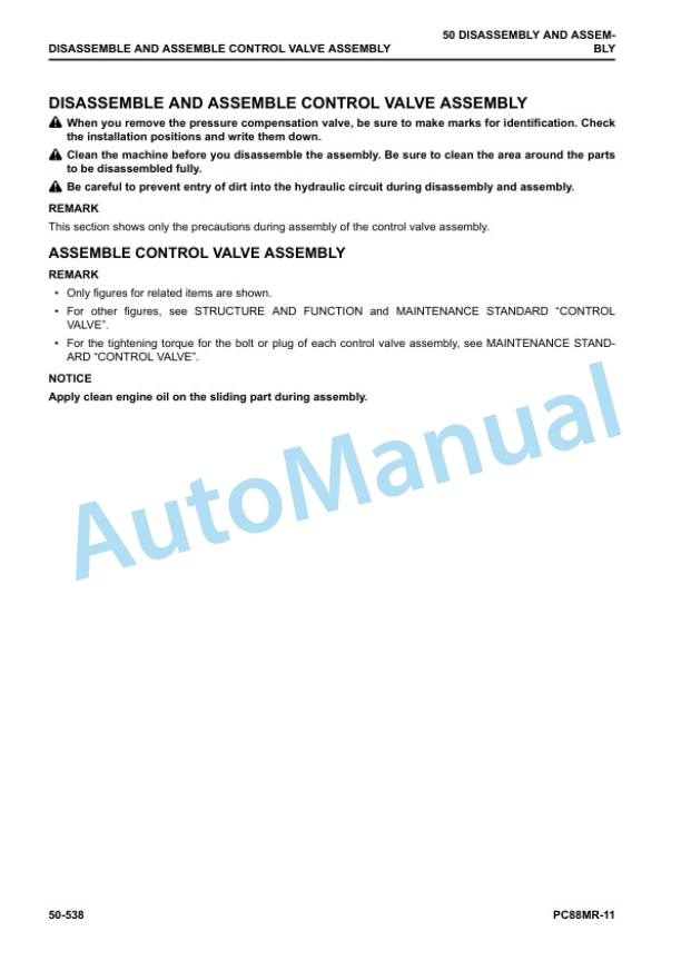 Komatsu PC88MR-11 Hydraulic Excavator Shop Manual SEN06843-03 5 Komatsu PC88MR-11 Hydraulic Excavator Shop Manual SEN06843-03 - Image 5
