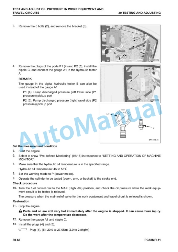 Alternative view of Komatsu PC88MR-11 Hydraulic Excavator Shop Manual SEN06843-04