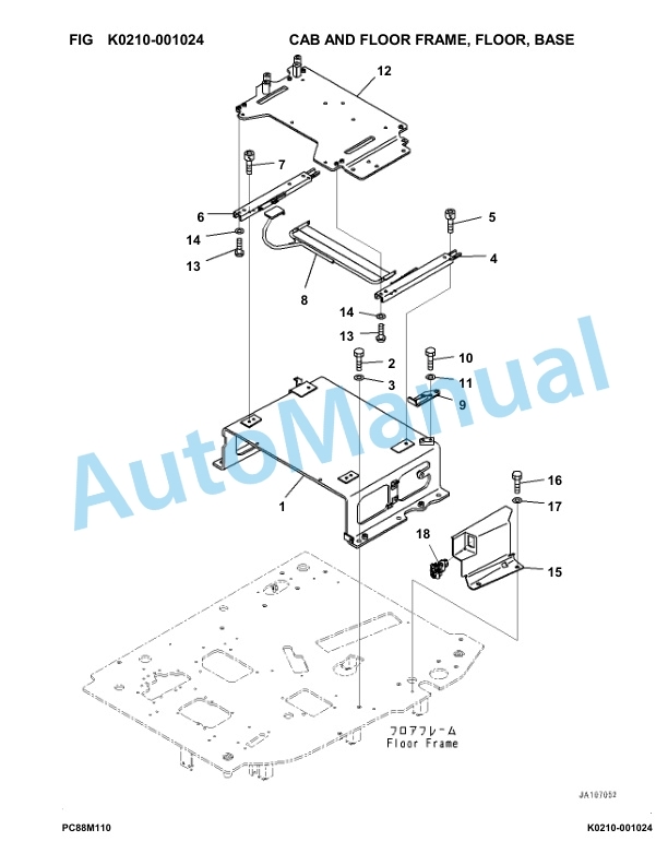 Komatsu PC88MR-11E0 Hydraulic Excavator Parts Manual F20001-UP 3 Komatsu PC88MR-11E0 Hydraulic Excavator Parts Manual F20001-UP-3