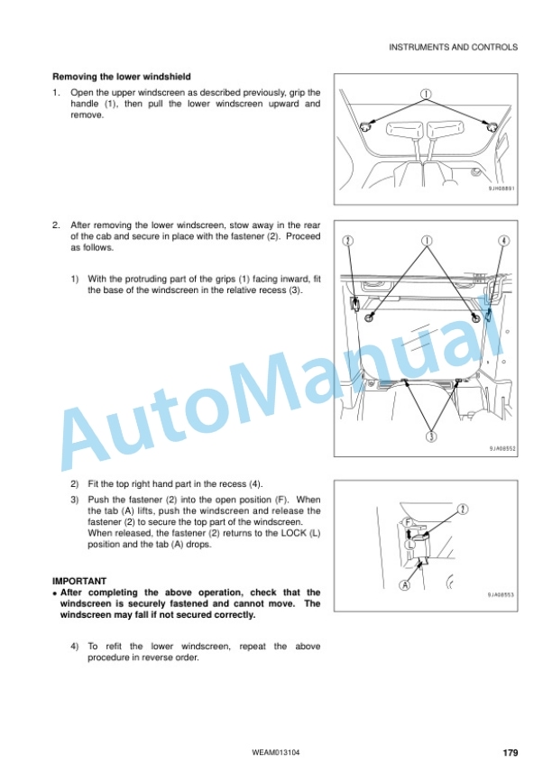Komatsu PC88MR-8 Hydraulic Excavator Operation and Maintenance Manual WEAM013104 3 Komatsu PC88MR-8 Hydraulic Excavator Operation and Maintenance Manual WEAM013104 - Image 3