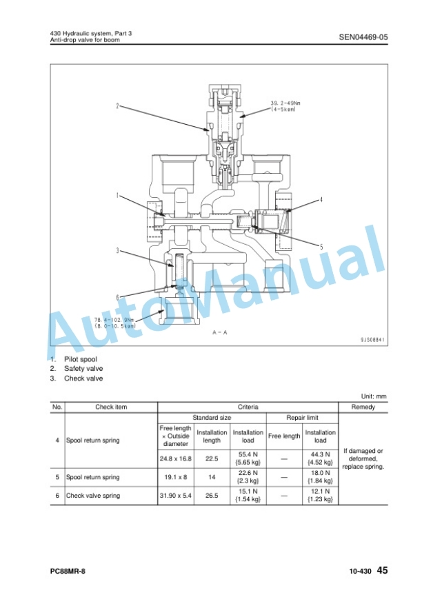 Alternative view of Komatsu PC88MR-8 Hydraulic Excavator Shop Manual SEN04329-13