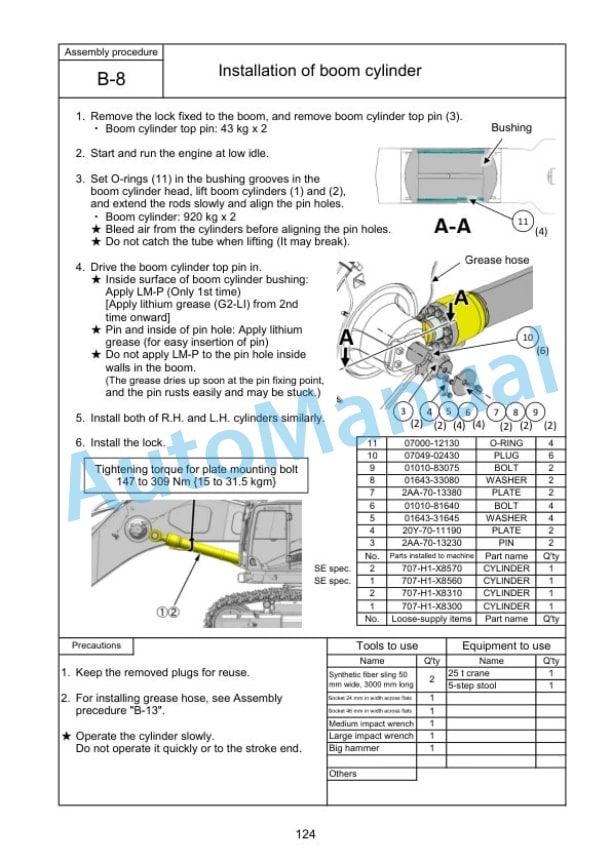Komatsu PC900LC-11 Hydraulic Excavator Field Assembly Manual GEN00251-00 4 Komatsu PC900LC-11 Hydraulic Excavator Field Assembly Manual GEN00251-00 - Image 4