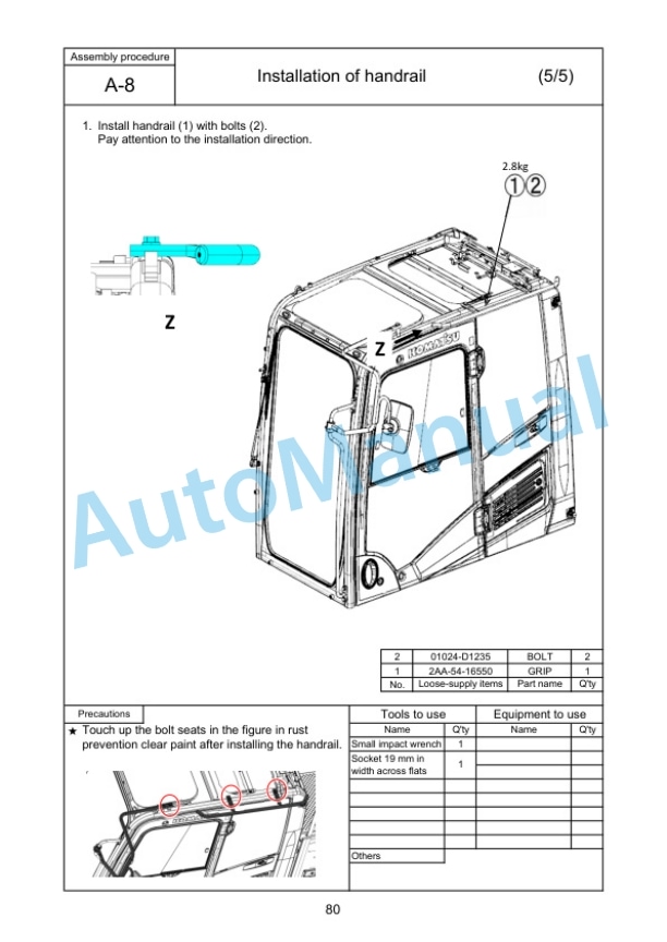 Komatsu PC900LC-11 Hydraulic Excavator Field Assembly Manual GEN00251-01 3 Komatsu PC900LC-11 Hydraulic Excavator Field Assembly Manual GEN00251-01 - Image 3