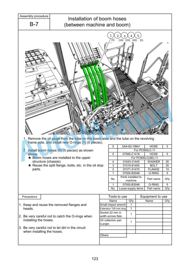 Komatsu PC900LC-11 Hydraulic Excavator Field Assembly Manual GEN00251-01 4 Komatsu PC900LC-11 Hydraulic Excavator Field Assembly Manual GEN00251-01 - Image 4