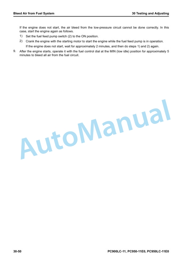 Alternative view of Komatsu PC900LC-11 , PC950-11E0, PC950LC-11E0 Hydraulic Excavator Shop Manual SEN06968-02