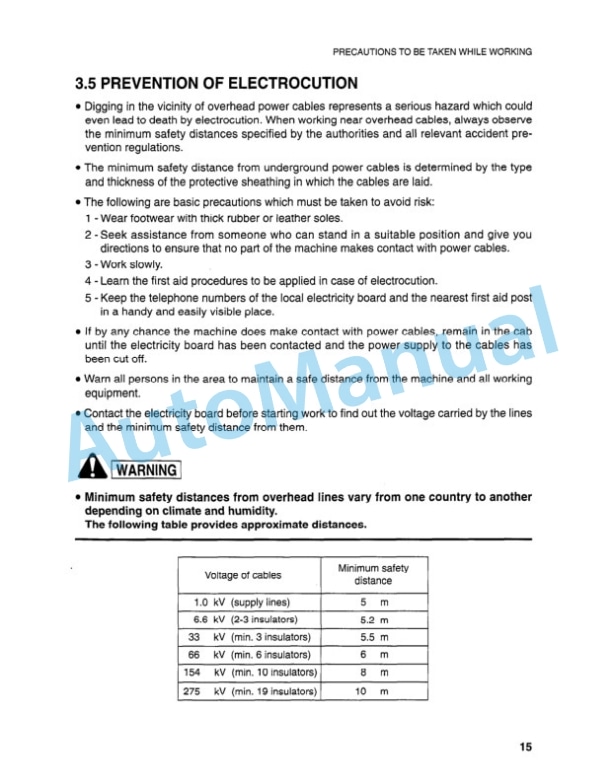 Alternative view of Komatsu PC95-1 Hydraulic Excavator Operation and Maintenance Manual EEAM004900