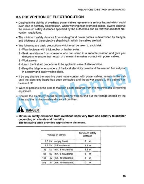 Alternative view of Komatsu PC95-1 Hydraulic Excavator Operation and Maintenance Manual FGADPC9510