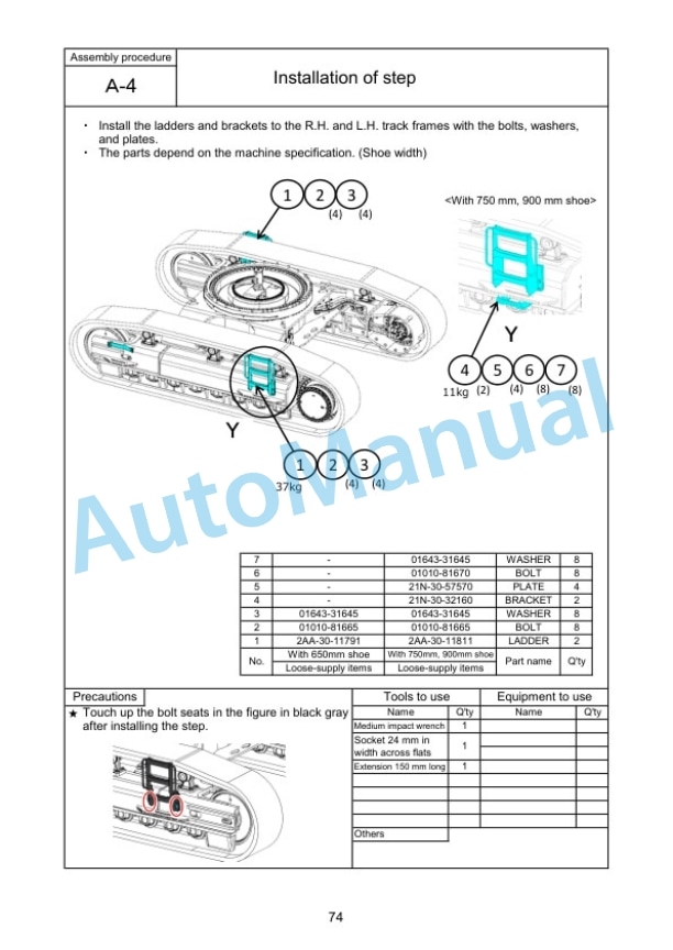 Komatsu PC950-11E0, PC950LC-11E0 Hydraulic Excavator Field Assembly Manual GEN00269-00 3 Komatsu PC950-11E0, PC950LC-11E0 Hydraulic Excavator Field Assembly Manual GEN00269-00 - Image 3