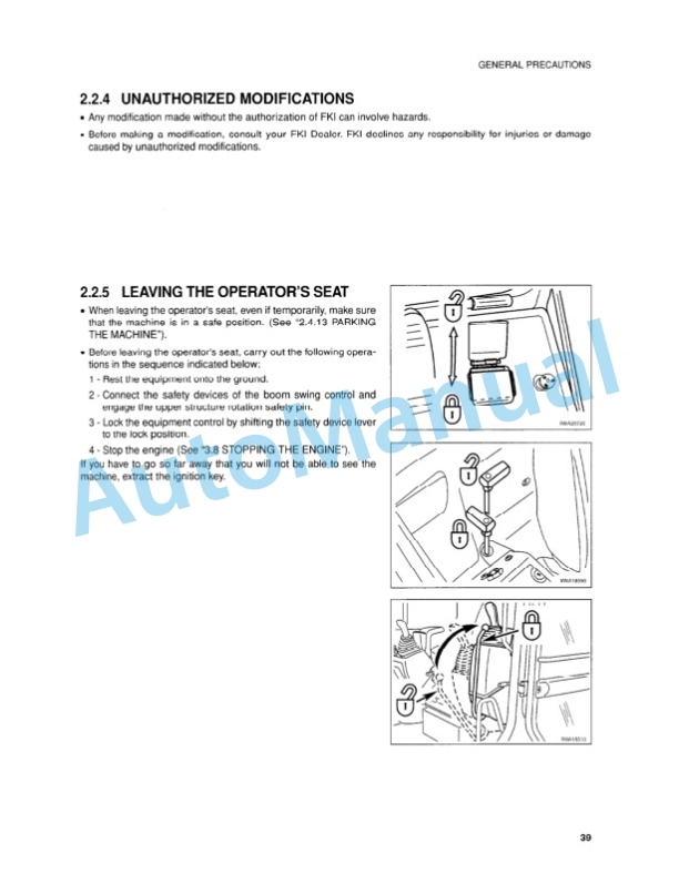 Alternative view of Komatsu PC95R-2 Hydraulic Excavator Operation and Maintenance Manual WEAM002900