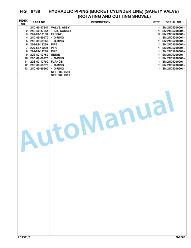 Komatsu PC95R-2 Hydraulic Excavator Parts Manual 21D5200001-up 5 Komatsu PC95R-2 Hydraulic Excavator Parts Manual 21D5200001-up-5