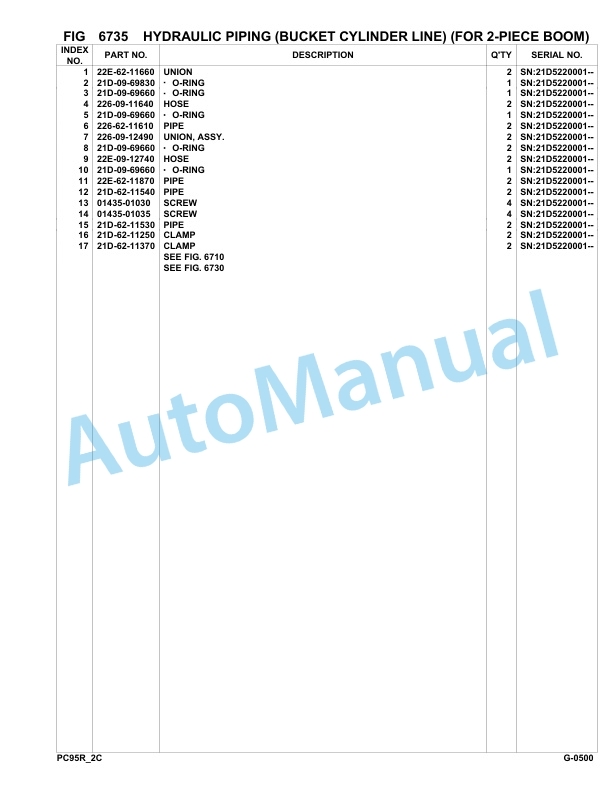 Komatsu PC95R-2 Hydraulic Excavator Parts Manual 21D5220001-up 5 Komatsu PC95R-2 Hydraulic Excavator Parts Manual 21D5220001-up-5