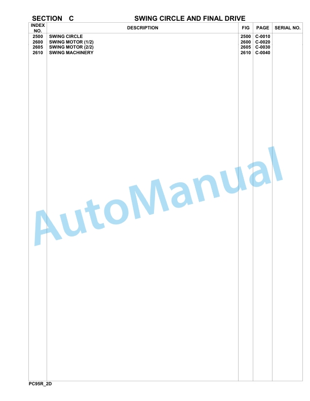 Komatsu PC95R-2 Hydraulic Excavator Parts Manual 21D5220114-up 2 Komatsu PC95R-2 Hydraulic Excavator Parts Manual 21D5220114-up-2