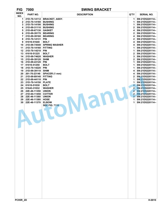 Komatsu PC95R-2 Hydraulic Excavator Parts Manual 21D5220114-up 5 Komatsu PC95R-2 Hydraulic Excavator Parts Manual 21D5220114-up-5