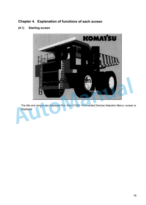 Alternative view of Komatsu Playload Manager Dump Truck Operation and Maintenance Manual SEAM032801