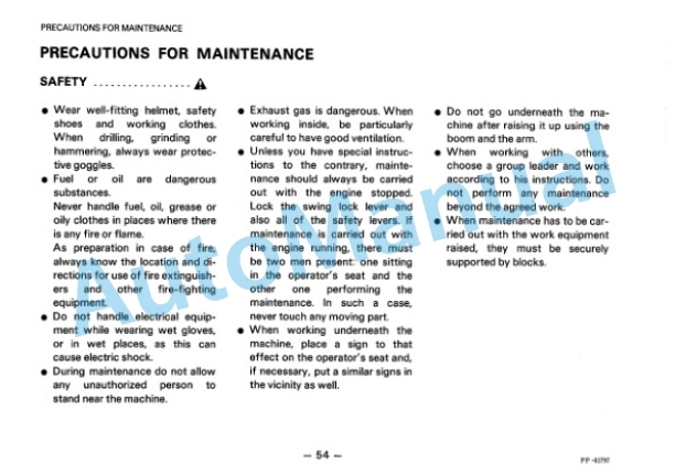 Komatsu PW05-1 Hydraulic Excavator Operation and Maintenance Manual SEAM020L0100 4 Komatsu PW05-1 Hydraulic Excavator Operation and Maintenance Manual SEAM020L0100 - Image 4