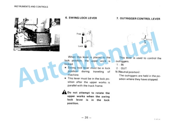 Alternative view of Komatsu PW100-3 Hydraulic Excavator Operation and Maintenance Manual SEAM020D0302